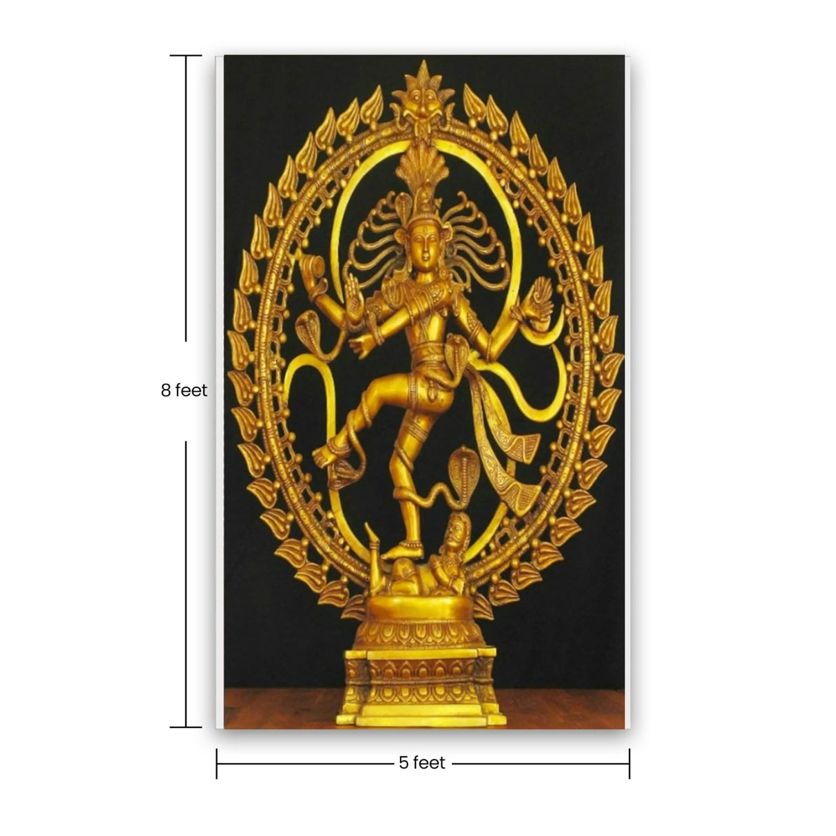 5x8ft Natraj Backdrop Cloth Banner Hindu God Dancing Shiva Nataraja Indian Hindu Banner for Home Decor Temple Mandir Pooja Room Wall Hanging Photo Background for Indian Themed Party Decor - LoveNspire