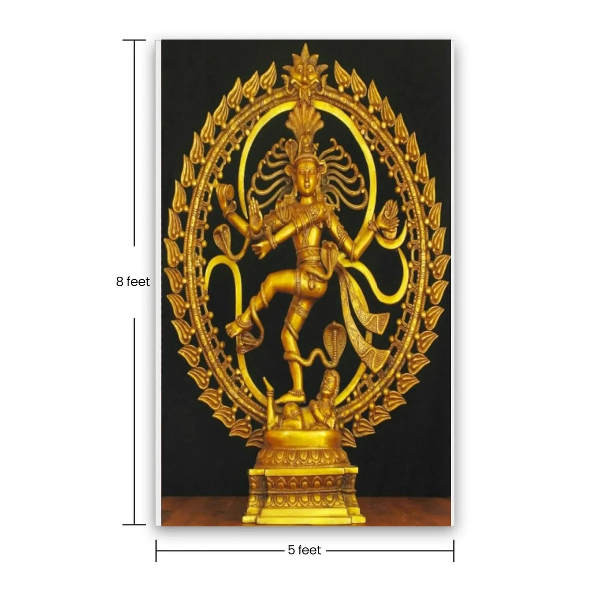 5x8ft Natraj Backdrop Cloth Banner Hindu God Dancing Shiva Nataraja Indian Hindu Banner for Home Decor Temple Mandir Pooja Room Wall Hanging Photo Background for Indian Themed Party Decor - LoveNspire