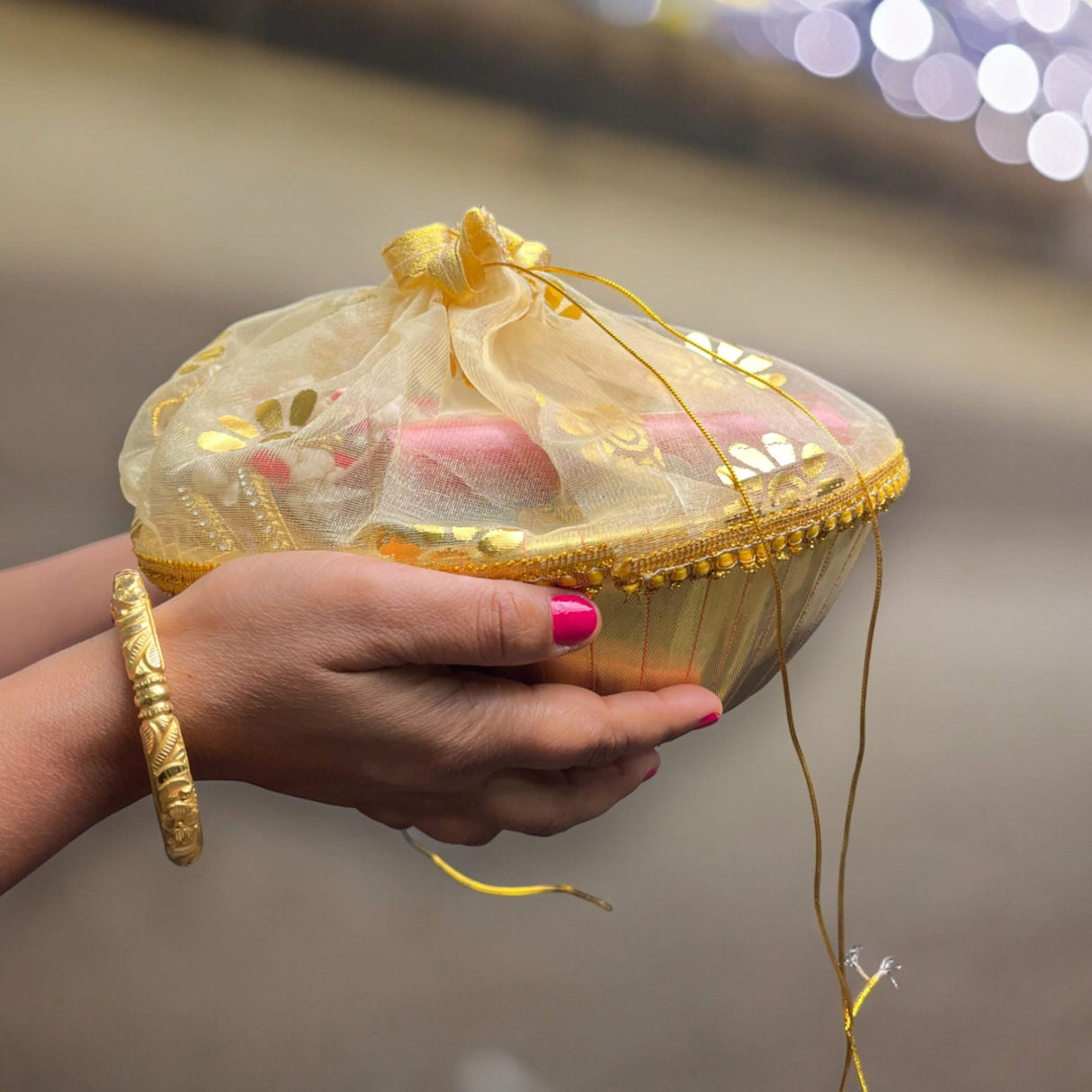 5ct 10 Inch Handmade Decorated Gift Basket with Readymade Net Packing for Indian Wedding Baby Shower Engagement Diwali Housewarming Return Gifts - Baskets for Storage - LoveNspire