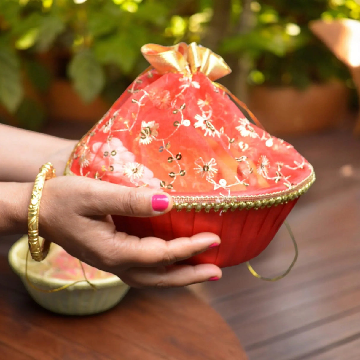 5ct 8 Inches Handmade Decorated Gift Basket with Readymade Net Packing for Indian Wedding Baby Shower Engagement Diwali Housewarming Return Gifts - Baskets for Storage - LoveNspire