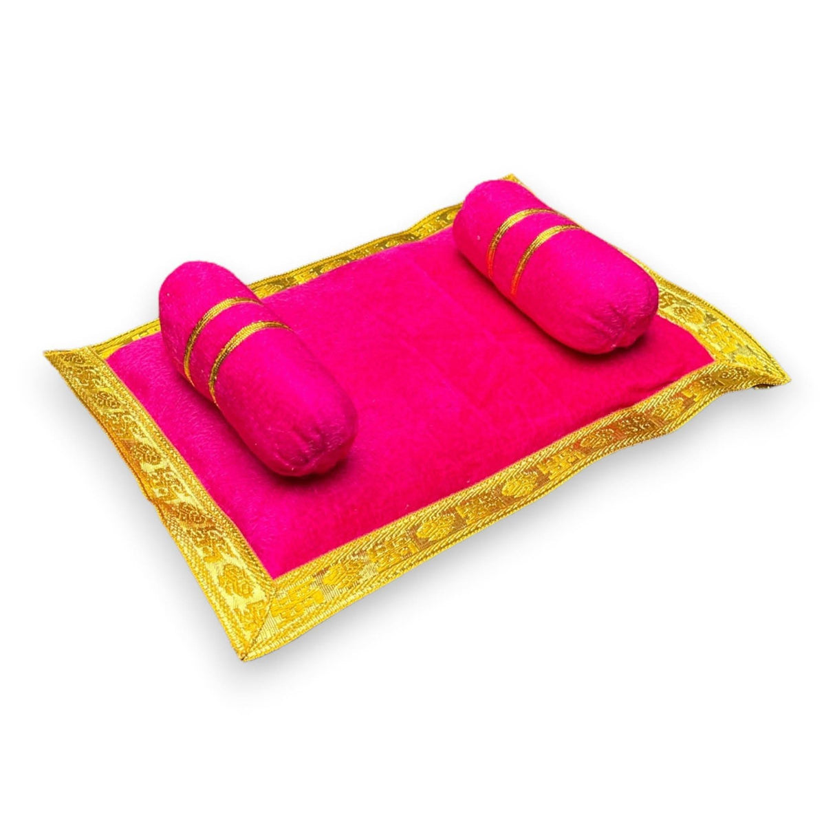 Laddu Gopal Velvet Asan Takiya Pillow Set for Lord Ganesha, Krishna, Kanha Ji, Bal Gopal God Goddess Idol Soft Mattress Cushion/gadda Bed Cum Aasan Set (7x4.5 Inch) - LoveNspire