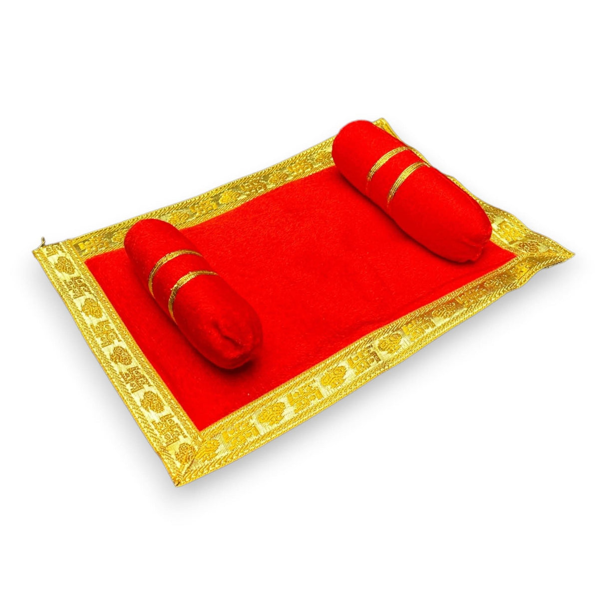 Laddu Gopal Velvet Asan Takiya Pillow Set for Lord Ganesha, Krishna, Kanha Ji, Bal Gopal God Goddess Idol Soft Mattress Cushion/gadda Bed Cum Aasan Set (7x4.5 Inch) - LoveNspire