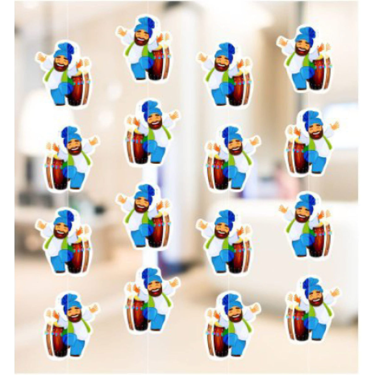 4ct Happy Lohri Hanging Decoration Strings Mini Paper Frill Wall Hanging Indian Harvest Festival Lohri Gifting Dancing Punjabi Party Celebration - Lohri Decor for Home Office - LoveNspire