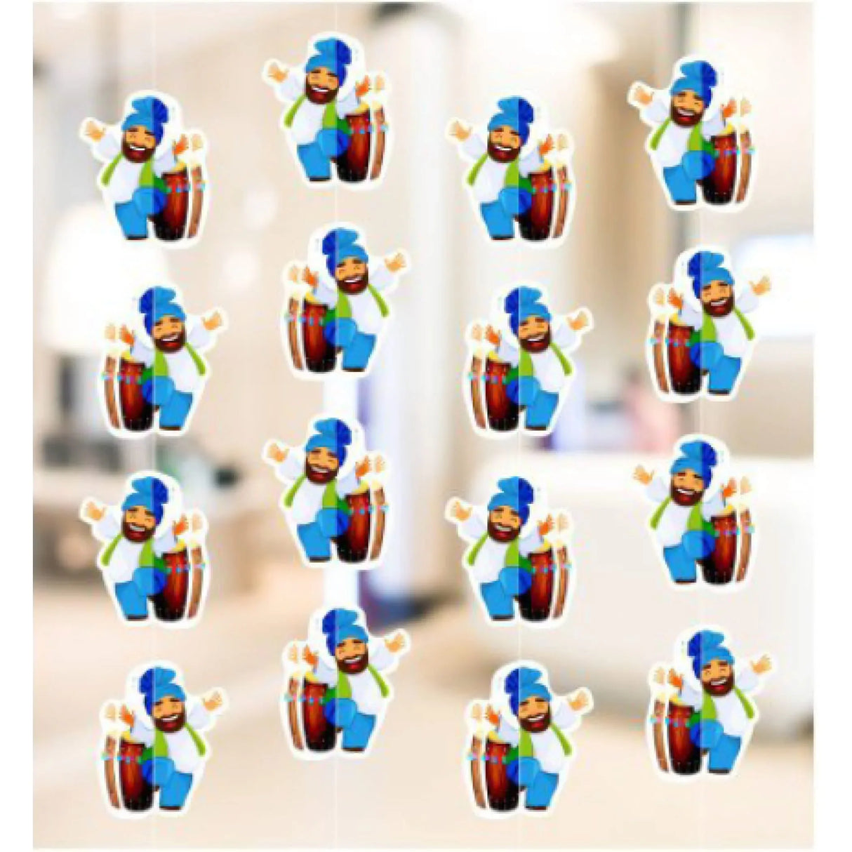 4ct Happy Lohri Hanging Decoration Strings Mini Paper Frill Wall Hanging Indian Harvest Festival Lohri Gifting Dancing Punjabi Party Celebration - Lohri Decor for Home Office - LoveNspire