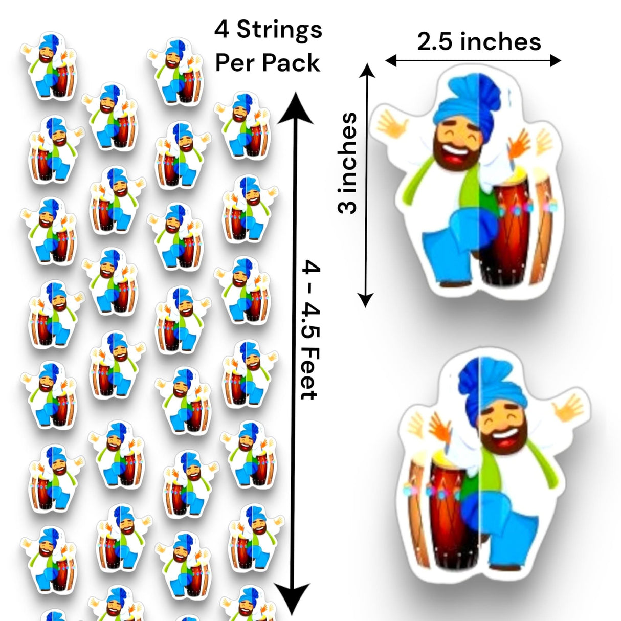 4ct Happy Lohri Hanging Decoration Strings Mini Paper Frill Wall Hanging Indian Harvest Festival Lohri Gifting Dancing Punjabi Party Celebration - Lohri Decor for Home Office - LoveNspire