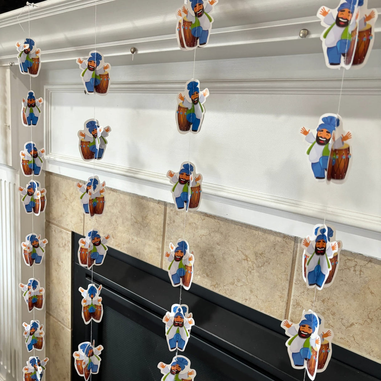 4ct Happy Lohri Hanging Decoration Strings Mini Paper Frill Wall Hanging Indian Harvest Festival Lohri Gifting Dancing Punjabi Party Celebration - Lohri Decor for Home Office - LoveNspire