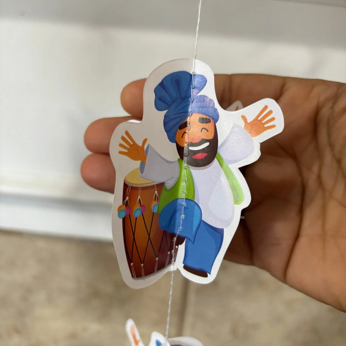 4ct Happy Lohri Hanging Decoration Strings Mini Paper Frill Wall Hanging Indian Harvest Festival Lohri Gifting Dancing Punjabi Party Celebration - Lohri Decor for Home Office - LoveNspire