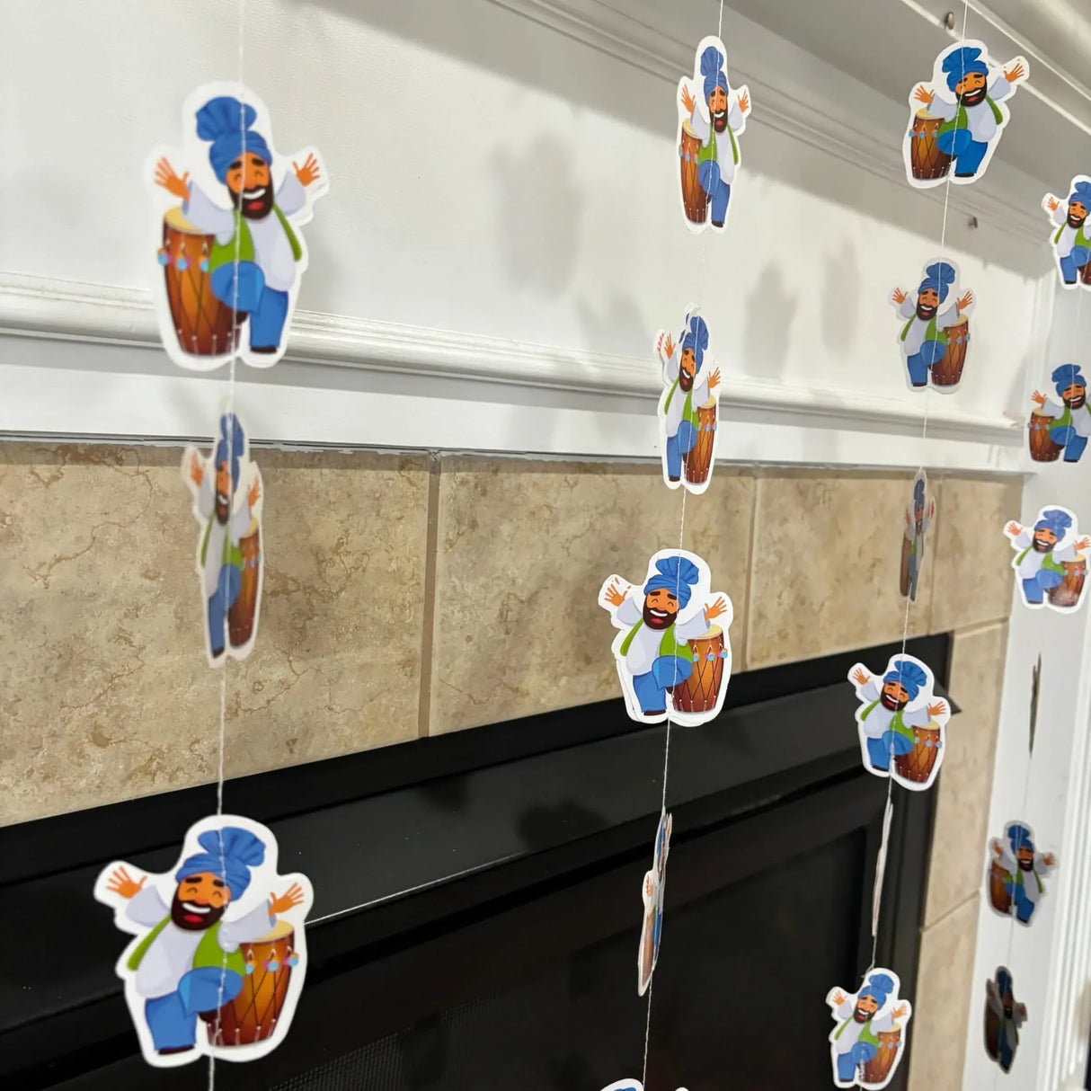 4ct Happy Lohri Hanging Decoration Strings Mini Paper Frill Wall Hanging Indian Harvest Festival Lohri Gifting Dancing Punjabi Party Celebration - Lohri Decor for Home Office - LoveNspire