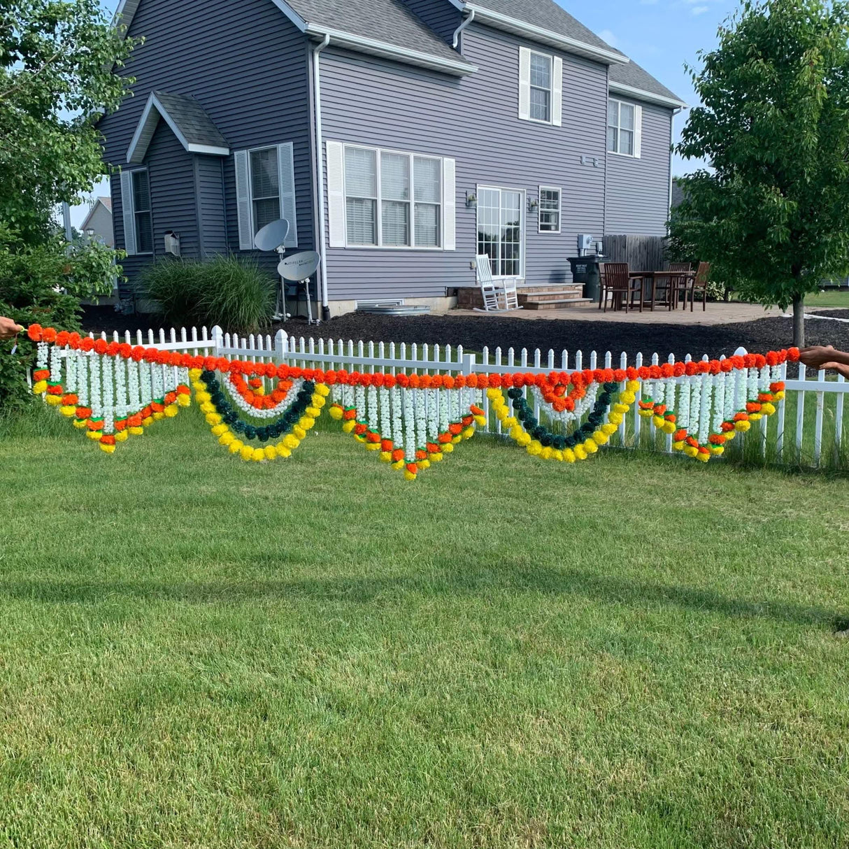 9.6 Feet Jumbo Marigold Jasmine Door Toran Hanging Valance Marygold Festival Garland Puja Diwali Decoration Day of the Dead Dia De Los Muertos Ofrenda Mexican Fiesta Halloween Decor - LoveNspire