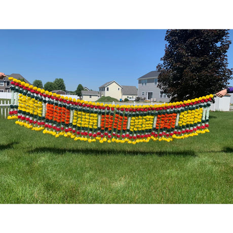 9.6 Feet Jumbo Marigold Jasmine Door Toran Hanging Valance Marygold Festival Garland Puja Diwali Decoration Day of the Dead Dia De Los Muertos Ofrenda Mexican Fiesta Halloween Decor - LoveNspire