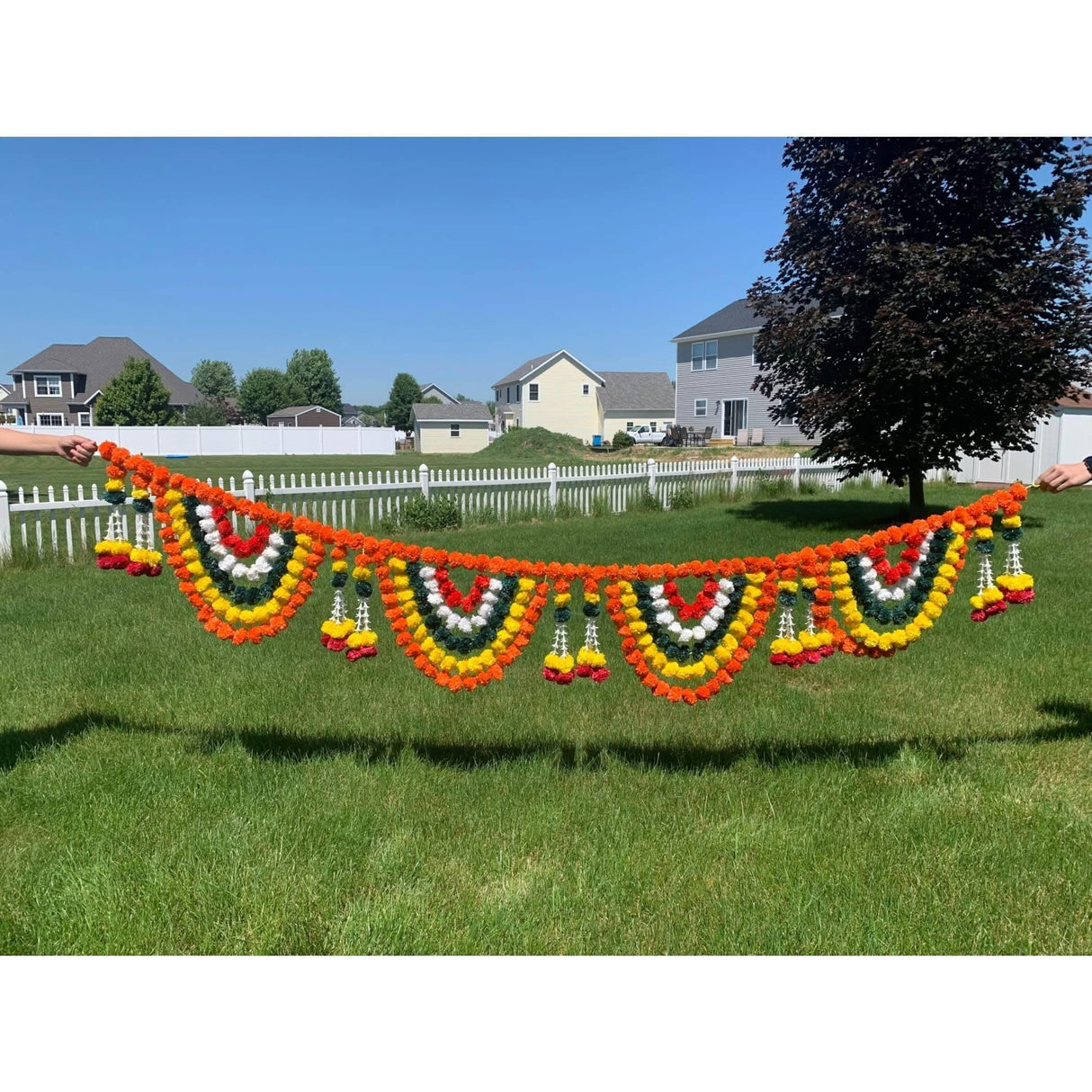 9.6 Feet Jumbo Marigold Jasmine Door Toran Hanging Valance Marygold Festival Garland Puja Diwali Decoration Day of the Dead Dia De Los Muertos Ofrenda Mexican Fiesta Halloween Decor - LoveNspire