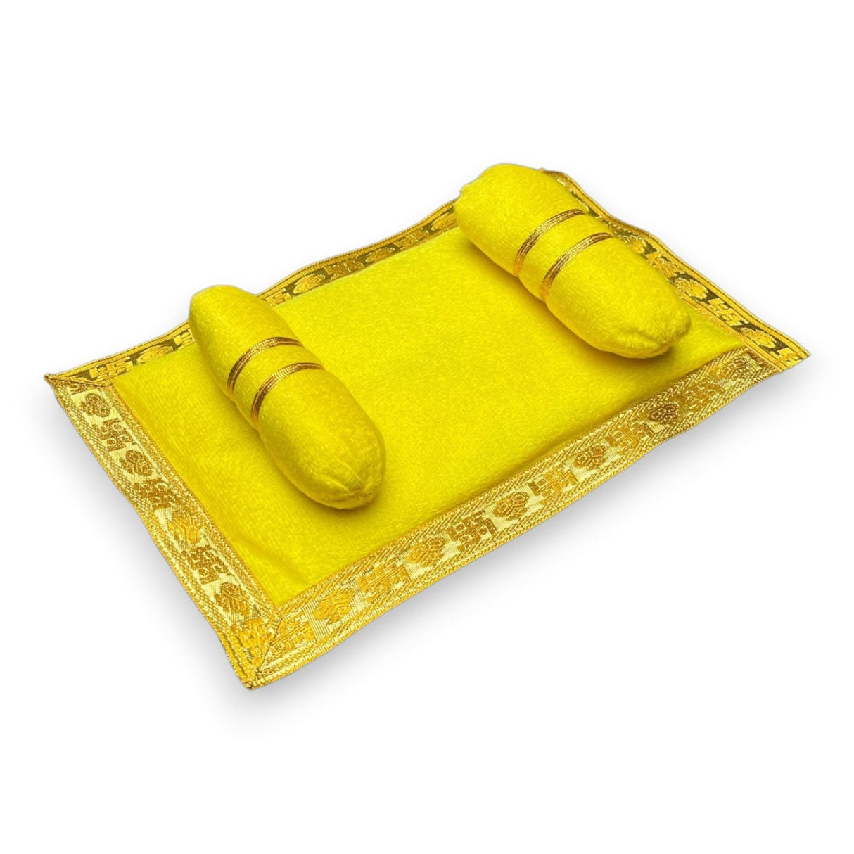 Laddu Gopal Velvet Asan Takiya Pillow Set for Lord Ganesha, Krishna, Kanha Ji, Bal Gopal God Goddess Idol Soft Mattress Cushion/gadda Bed Cum Aasan Set (9.5x6.5 Inch) - LoveNspire