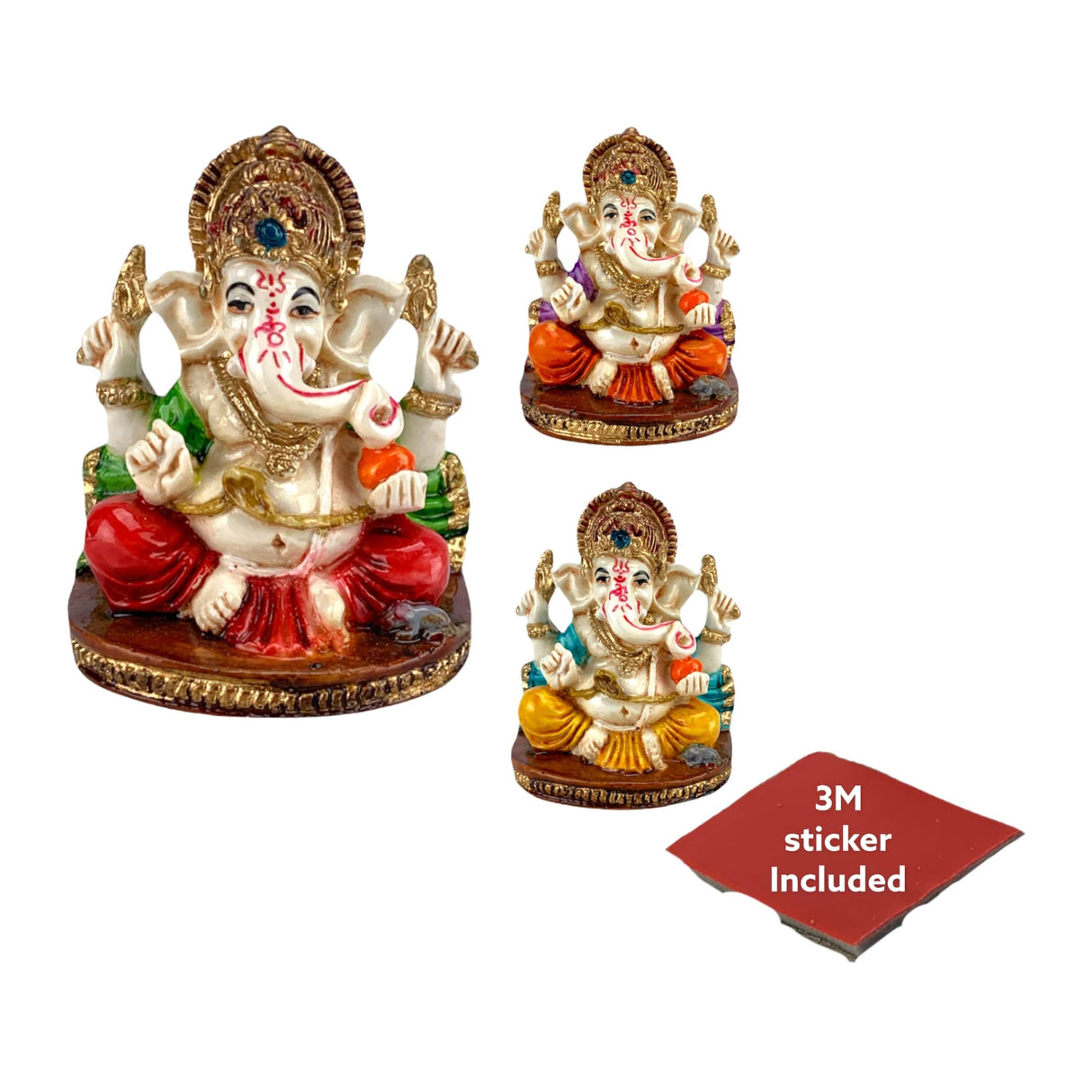 Acrylic Ganesh Statue 2.25 Inch Hindu Lord Ganesha Mini Idol Statue for Home Office Car Dashboard India God Figurine Temple Pooja Room Diwali Navrathri Wedding Gift (1 Pc) - LoveNspire