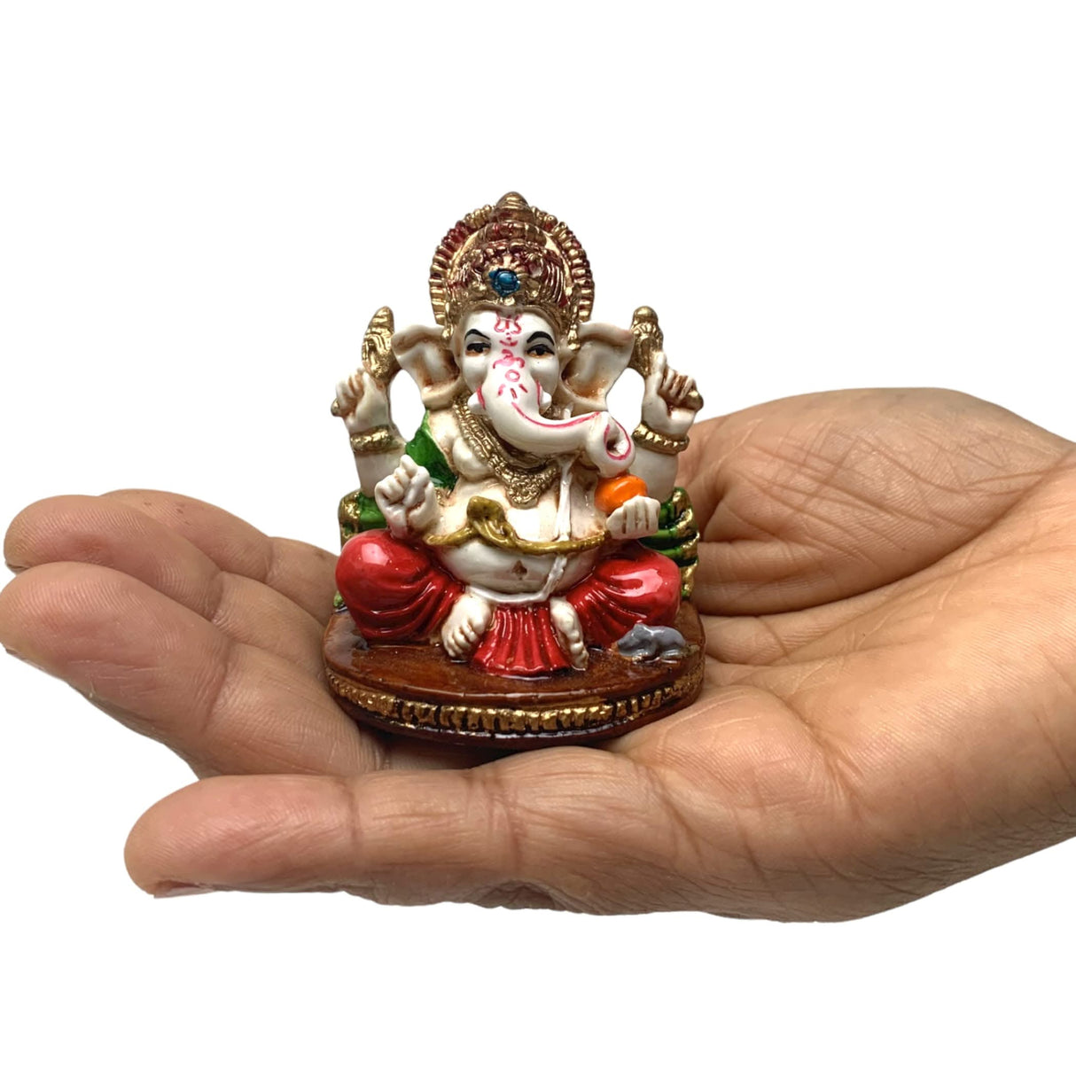 Acrylic Ganesh Statue 2.25 Inch Hindu Lord Ganesha Mini Idol Statue for Home Office Car Dashboard India God Figurine Temple Pooja Room Diwali Navrathri Wedding Gift (1 Pc) - LoveNspire