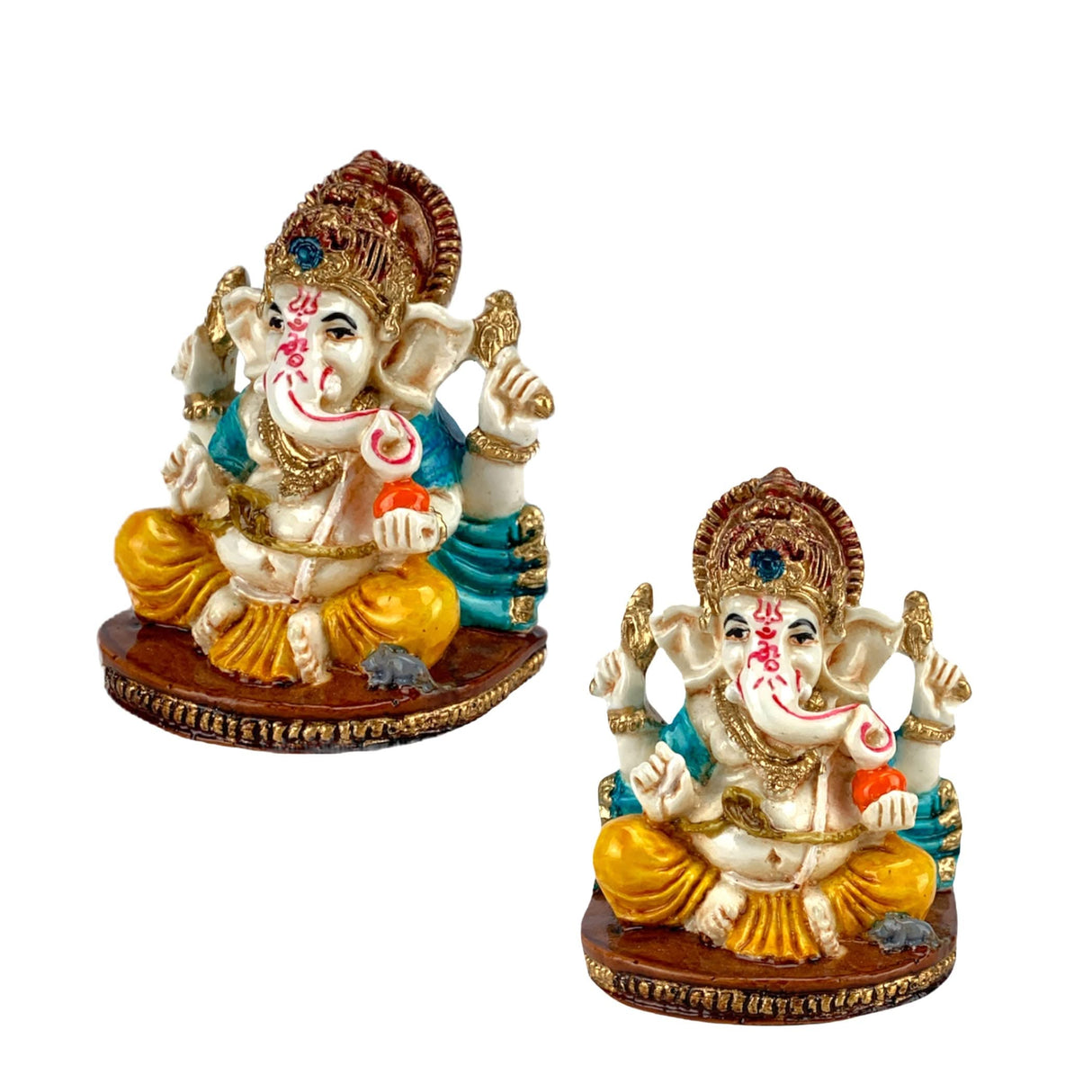 Acrylic Ganesh Statue 2.25 Inch Hindu Lord Ganesha Mini Idol Statue for Home Office Car Dashboard India God Figurine Temple Pooja Room Diwali Navrathri Wedding Gift (1 Pc) - LoveNspire