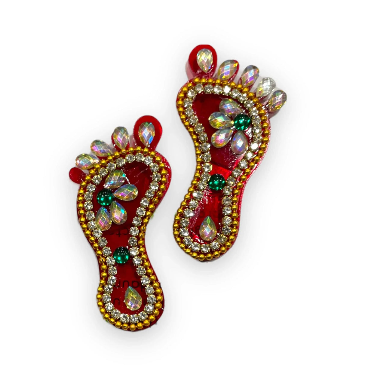 Acrylic Lakshmi Charan Paduka Feet 1 Pairs Laxmi Feet Good Luck Footsteps Shubh Labh Rangoli Sticker for Door Entrance Home Temple Diwali Decoration Indian Traditional Vara Lakshmi Pagla - LoveNspire