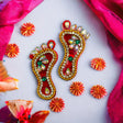 Acrylic Lakshmi Charan Paduka Feet 1 Pairs Laxmi Feet Good Luck Footsteps Shubh Labh Rangoli Sticker for Door Entrance Home Temple Diwali Decoration Indian Traditional Vara Lakshmi Pagla - LoveNspire