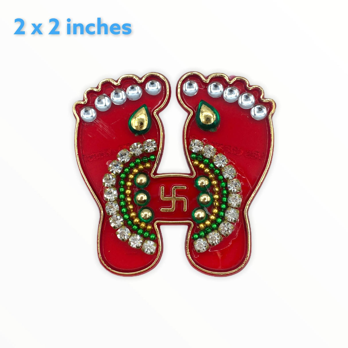 Acrylic Lakshmi Charan Paduka Feet 1 Pair Laxmi Feet Good Luck Footsteps Traditional Rangoli Sticker for Door Entrance Home Temple Diwali Decoration Indian Traditional Vara Lakshmi Pagla - LoveNspire