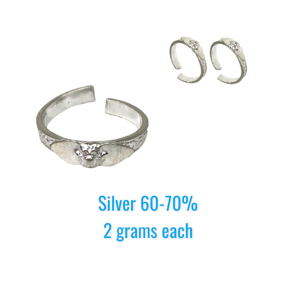 Adjustable Real Silver Toe Rings Pair Indian Bichiya Feet Accessories Tribal Toe Rings Summer Beach Jewelry Comfort Fit Toe Rings for Women - LoveNspire