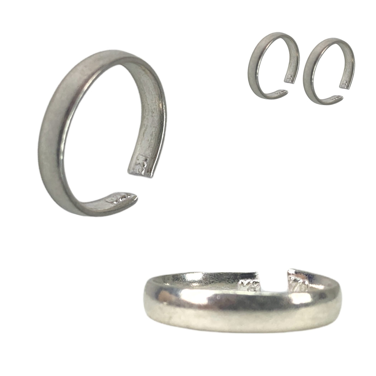 Adjustable Solid Indian Bichua, Bichiya Real Silver Toe Rings Pair for Women Summer Beach Toe Rings Set Pinky Band Rings Barefoot Foot Jewelry - LoveNspire