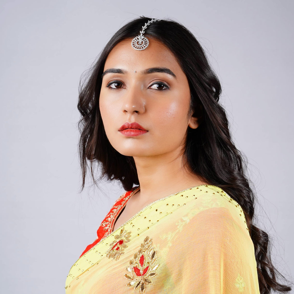 American Diamond Maang Tikka Silver Plated Matha Patti Indian Traditional Women Forehead Jewelry Pakistani Punjabi Wedding Favor Studded Jhoomer Designer Head Accessory Gift for Her - LoveNspire