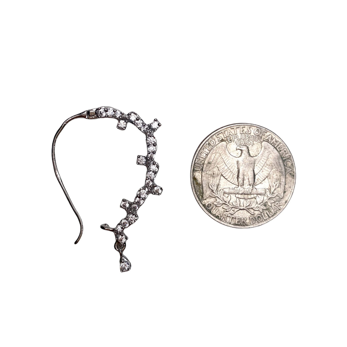 Cz Nose Ring with Rhodium Plating - Western Classic Nosepin Jewelry for Women Indian U-Shape Nose Rings Non-Piercing Nose Pin Septum Pressable Antique Silver Bridesmaid Nath Gift for Her - LoveNspire