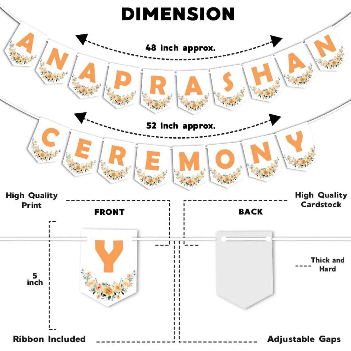 Anaprashan Ceremony Banner Annaprasanam Bunting Diy Rice Ceremony Hanging Decorations Indian Party Supplies Hindu Themed Party Backdrop Decoration - LoveNspire