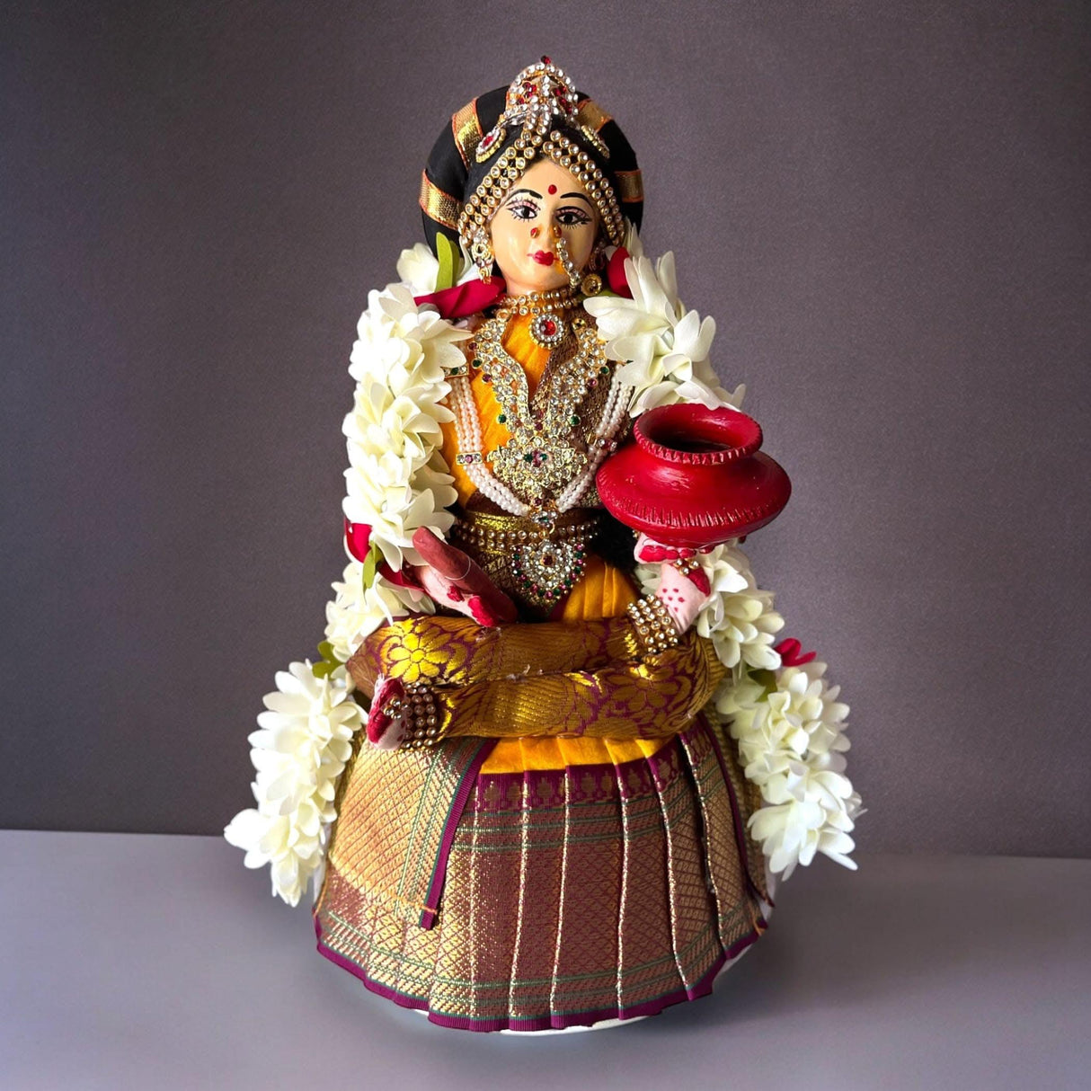 Annapoorani Mata Devi Doll Goddess Annapurna Maa Statue Hindu Idol for Pooja Room Home Office Temple Decor - Annapurni Divine Holy Blessing Housewarming Navaratri Religious Gift - LoveNspire