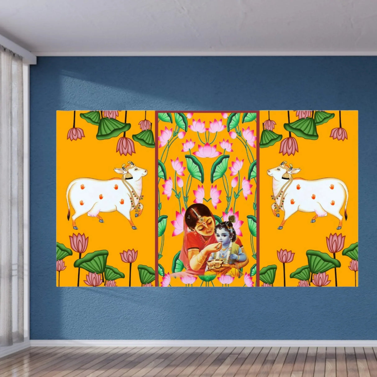 Annaprasana Backdrop Indian Traditional Cloth 5x8 Feet Backdrop Baby Shower Decor Indian Pooja Wall Decor Indian Wall Art Photo Decor Banner Decorative Pooja Cloth Seemantham Favor - LoveNspire