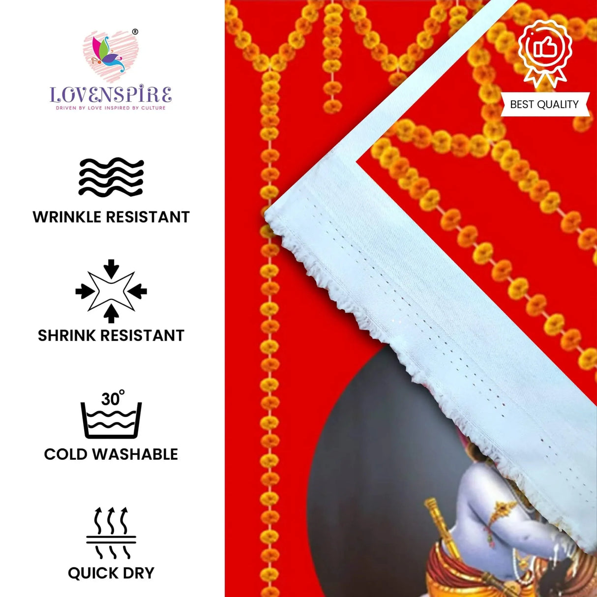 Annaprasana Backdrop Indian Traditional Backdrop Cloth 5x8 Feet Baby Shower Decor Indian Pooja Wall Decor Indian Wall Art Photo Decor Banner Decorative Pooja Cloth Seemantham Favor - LoveNspire