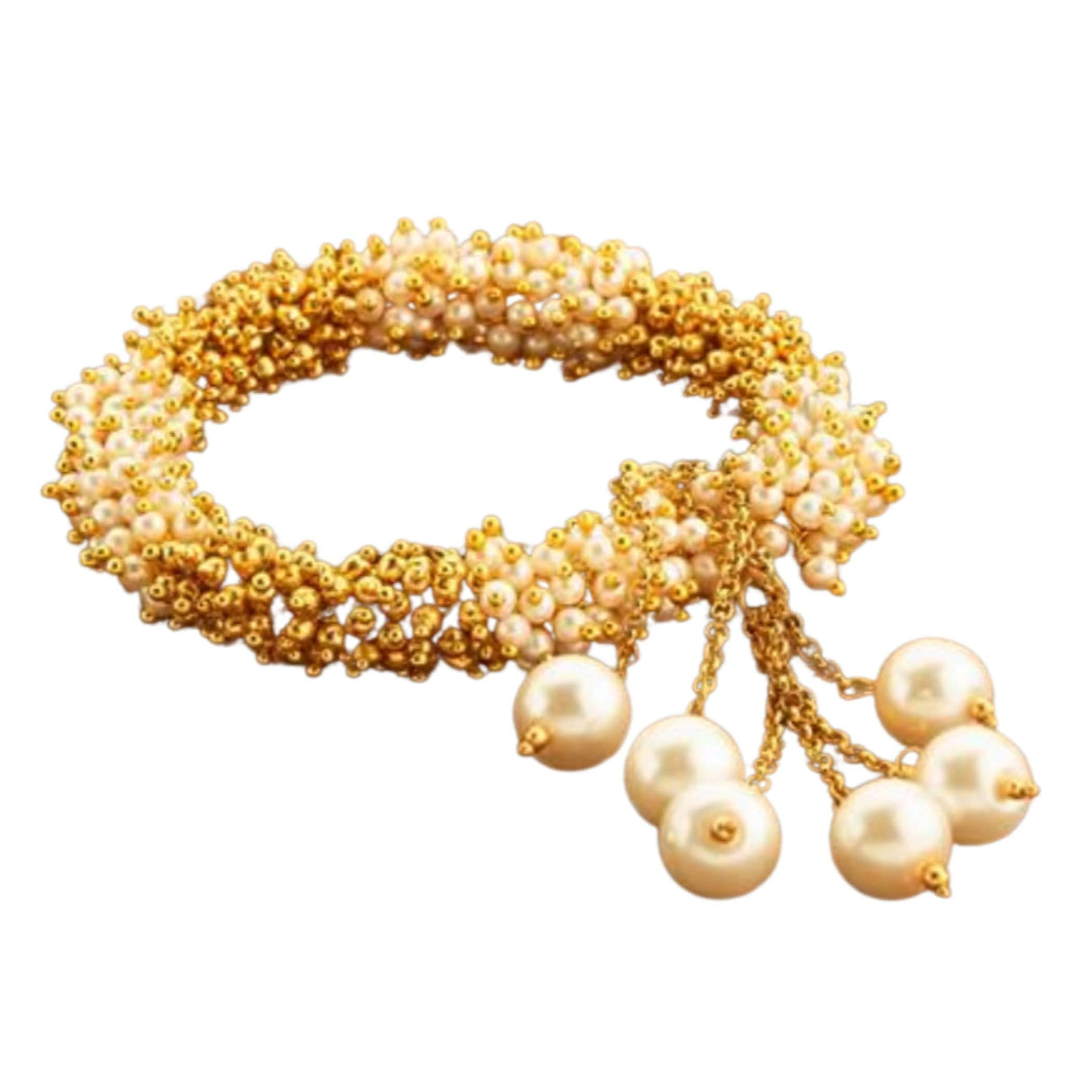 Antique Adjustable Bracelet with Gold Plating Bangle Bracelets for Women Gold and Pearl Bracelet Indian Jewellary Indian Favor or Mothers Day Valentines Anniversary Birthday Gifts - LoveNspire