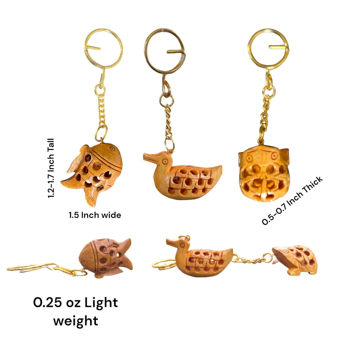 4Pc Wooden Keychain Amulet Keyring Door Car Key Chains Good Luck Key Holder for Thanksgiving Housewarming Gift - LoveNspire
