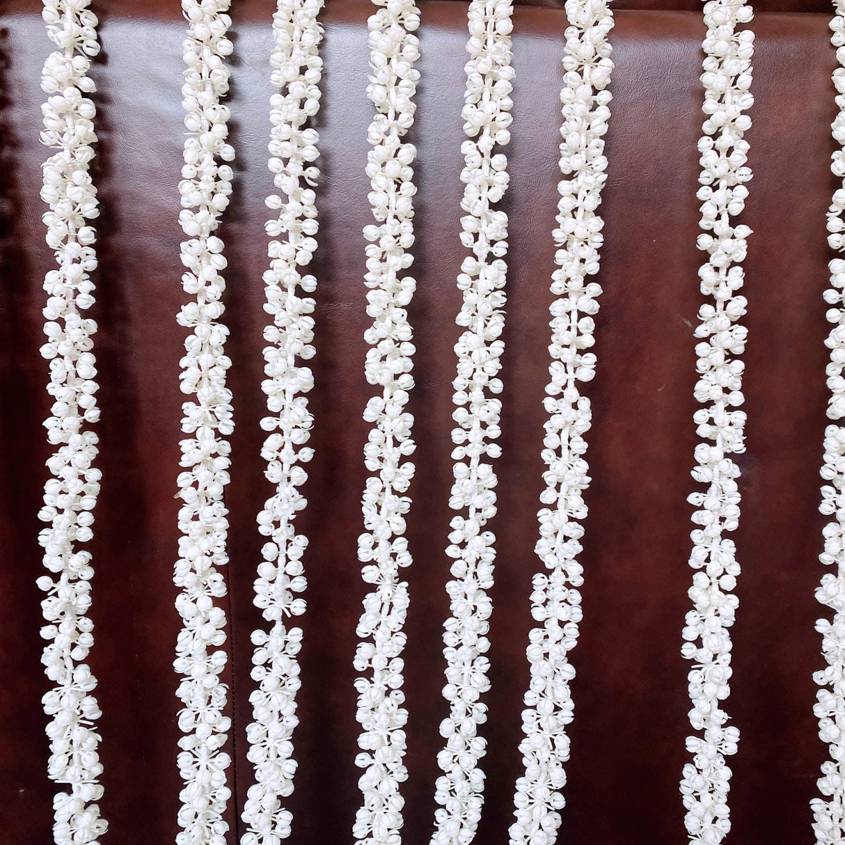 Artificial Jasmine Buds Garland 4 Strings for Festivals Pooja Indian Muslim Wedding Housewarming Diwali Decorations Eid Decoration Mehndi Party Day of the Dead Door Hanging Decor - LoveNspire