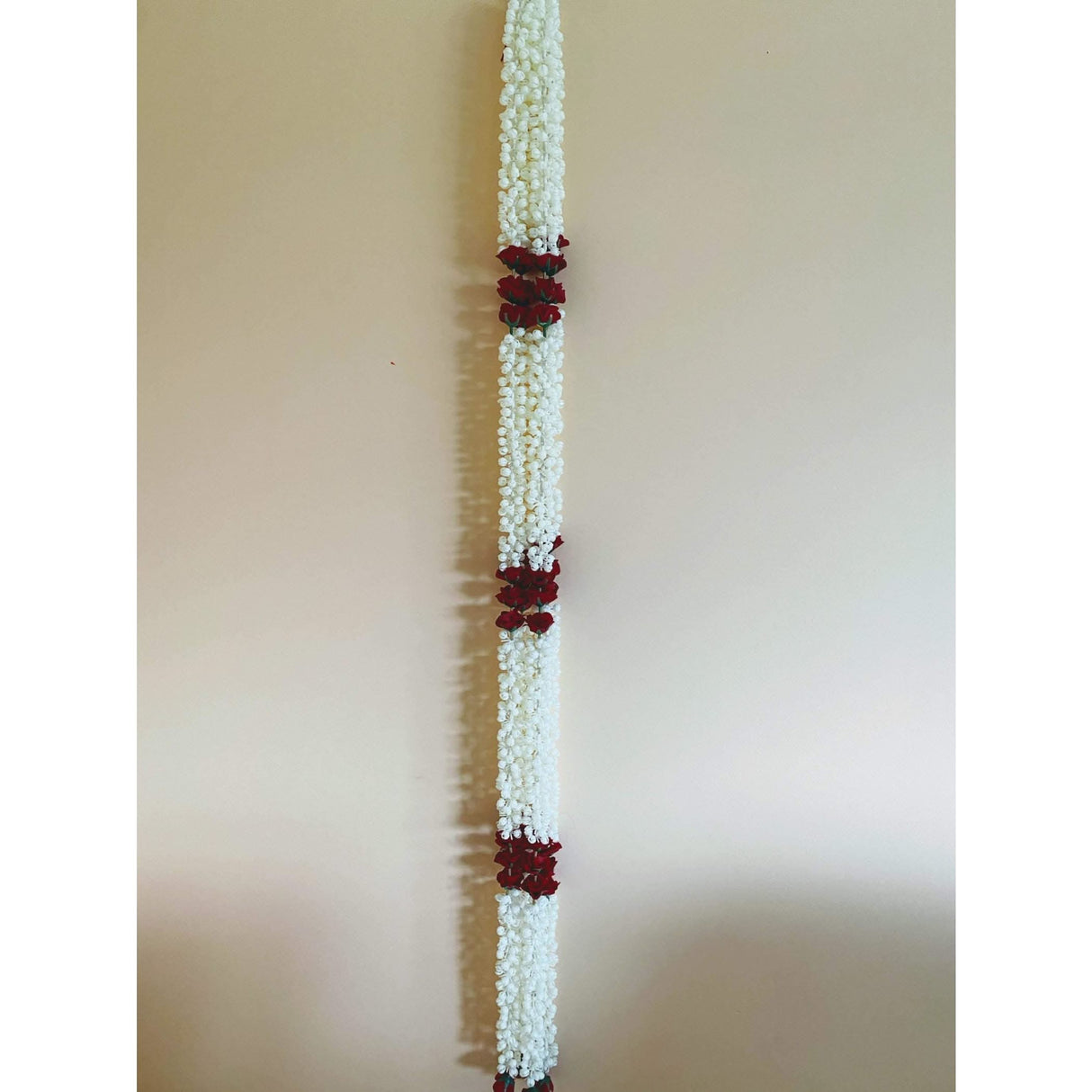 Artificial Jasmine Buds Rose Garland 4 Strings for Festivals Pooja Indian Muslim Wedding Housewarming Diwali Decorations Eid Decoration Mehndi Party Day of the Dead Door Hanging Decor - LoveNspire