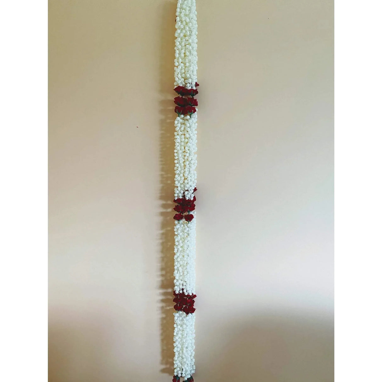 Artificial Jasmine Buds Rose Garland 4 Strings for Festivals Pooja Indian Muslim Wedding Housewarming Diwali Decorations Eid Decoration Mehndi Party Day of the Dead Door Hanging Decor - LoveNspire