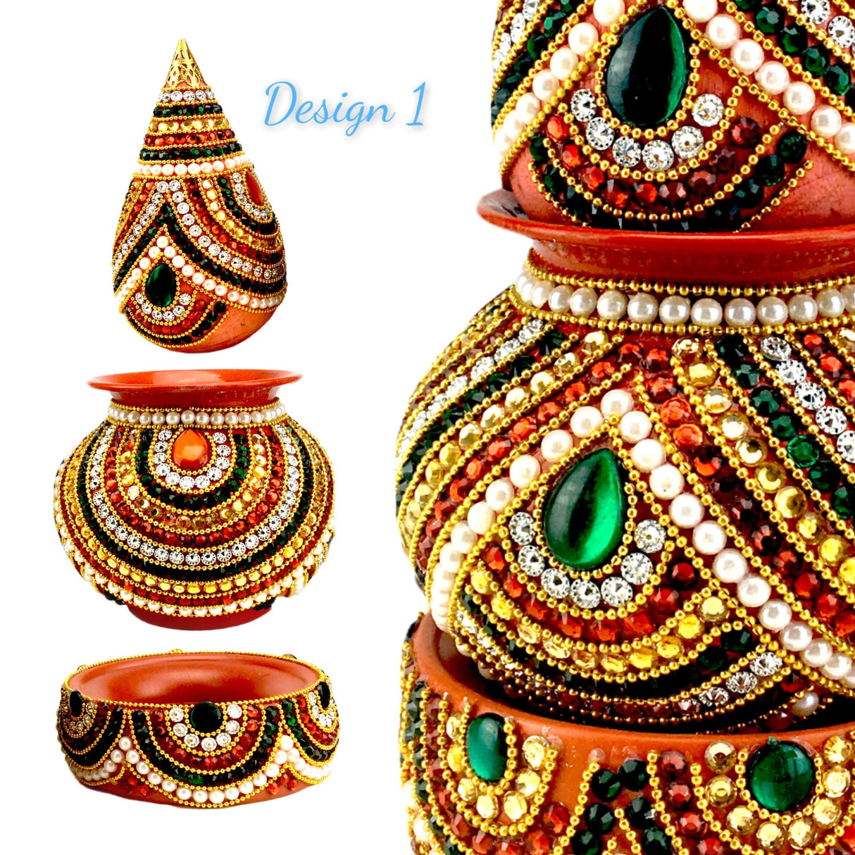 Artificial Mangal Kalash Decorative Nariyal Pooja Kalash Coconut Lota Set Laxmi Ganesha Puja Favor Handicraft Indian Wedding Kalash Temple Item Housewarming Gift - LoveNspire