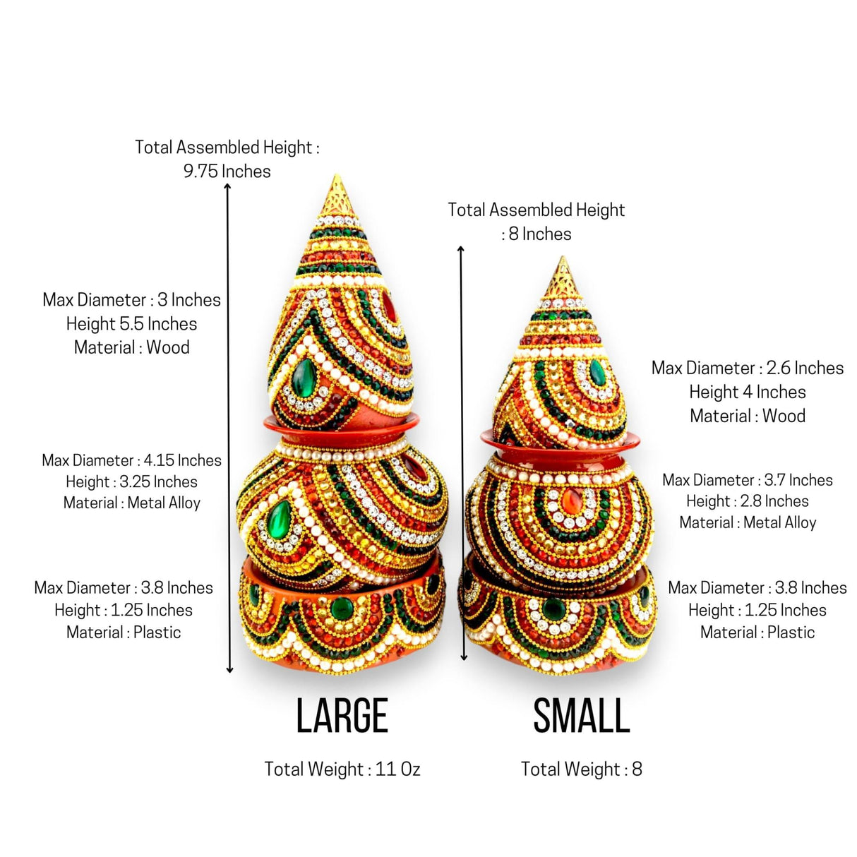 Artificial Mangal Kalash Decorative Nariyal Pooja Kalash Coconut Lota Set Laxmi Ganesha Puja Favor Handicraft Indian Wedding Kalash Temple Item Housewarming Gift - LoveNspire