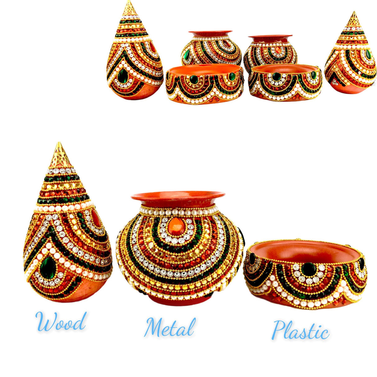 Artificial Mangal Kalash Decorative Nariyal Pooja Kalash Coconut Lota Set Laxmi Ganesha Puja Favor Handicraft Indian Wedding Kalash Temple Item Housewarming Gift - LoveNspire
