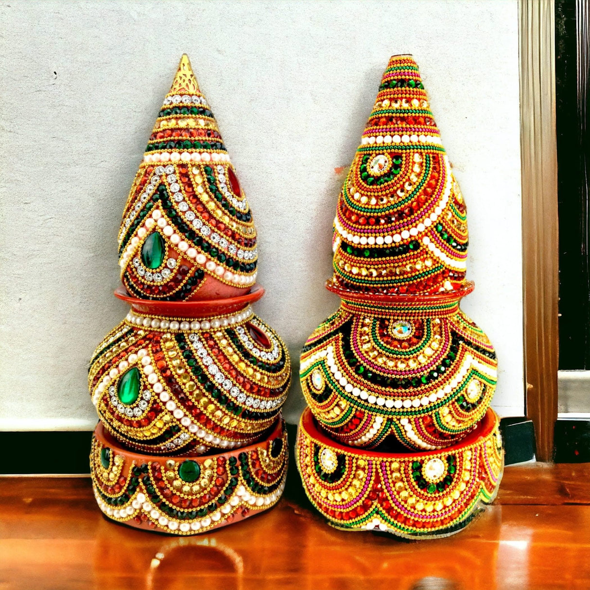 Artificial Mangal Kalash Decorative Nariyal Pooja Kalash Coconut Lota Set Laxmi Ganesha Puja Favor Handicraft Indian Wedding Kalash Temple Item Housewarming Gift - LoveNspire