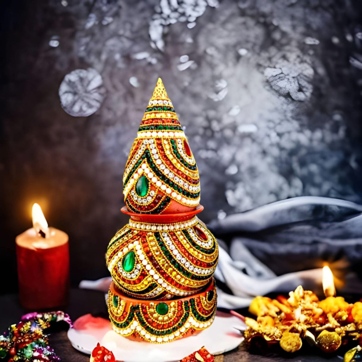 Artificial Mangal Kalash Decorative Nariyal Pooja Kalash Coconut Lota Set Laxmi Ganesha Puja Favor Handicraft Indian Wedding Kalash Temple Item Housewarming Gift - LoveNspire