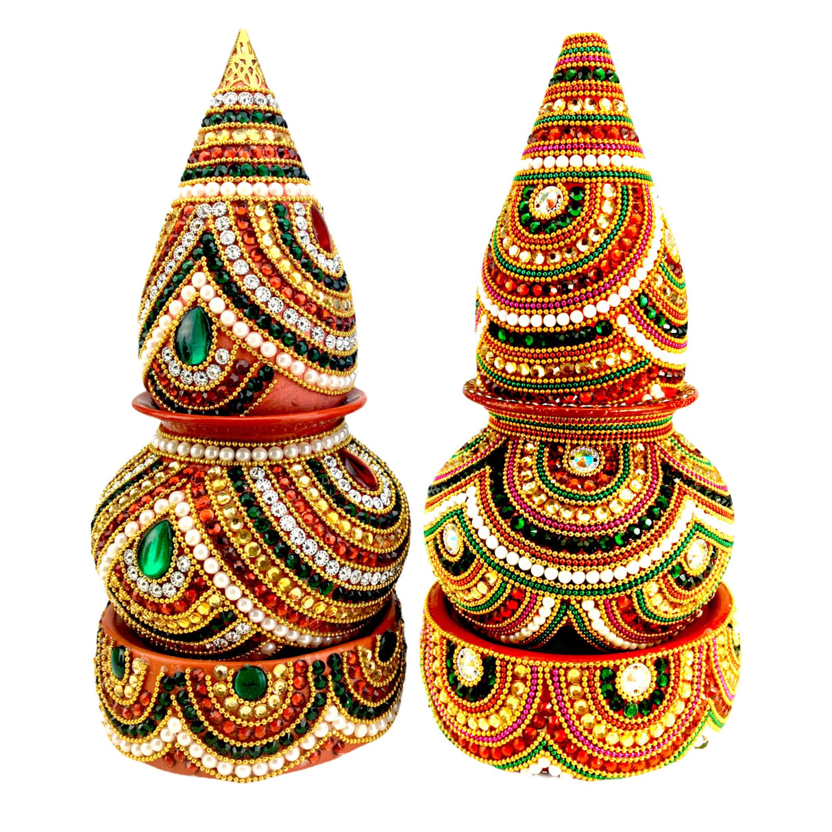 Artificial Mangal Kalash Decorative Nariyal Pooja Kalash Coconut Lota Set Laxmi Ganesha Puja Favor Handicraft Indian Wedding Kalash Temple Item Housewarming Gift - LoveNspire