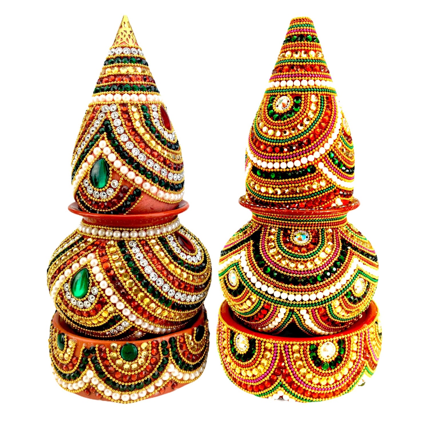 Artificial Mangal Kalash Decorative Nariyal Pooja Kalash Coconut Lota Set Laxmi Ganesha Puja Favor Handicraft Indian Wedding Kalash Temple Item Housewarming Gift - LoveNspire
