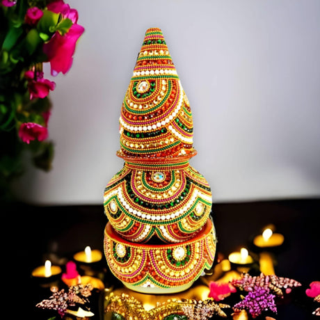 Artificial Mangal Kalash Decorative Nariyal Pooja Kalash Coconut Lota Set Laxmi Ganesha Puja Favor Handicraft Indian Wedding Kalash Temple Item Housewarming Gift - LoveNspire