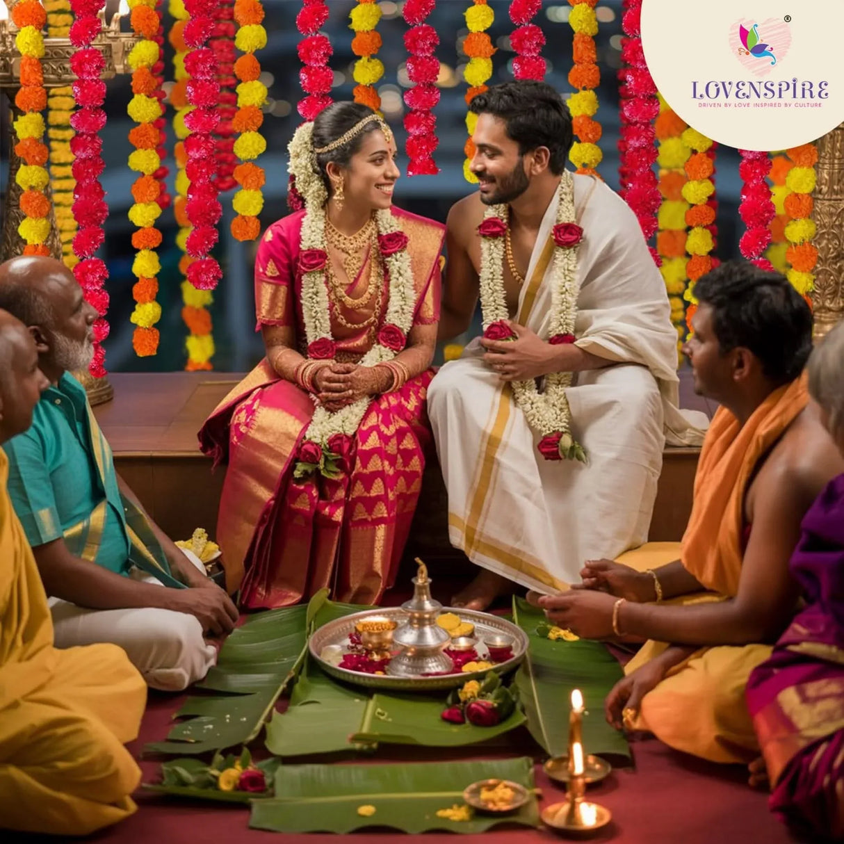 5 Strings Artificial Marigold Flowers Garland for Home Party Door Hanging Diwali Navratri Decorations Day of the Dead Dia De Los Muertos Ofrenda Halloween Mexican Fiesta Party Decor - LoveNspire