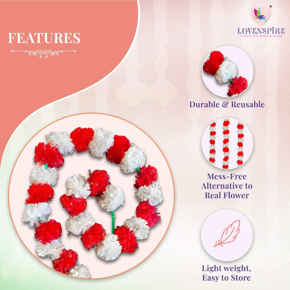 Artificial Marigold Flowers Garland Bandhanwar String for Home Party Door Hanging Diwali Decorations Day of the Dead Ofrenda Dia De Los Muertos Mexican Flowers Halloween Marygold Decor - LoveNspire