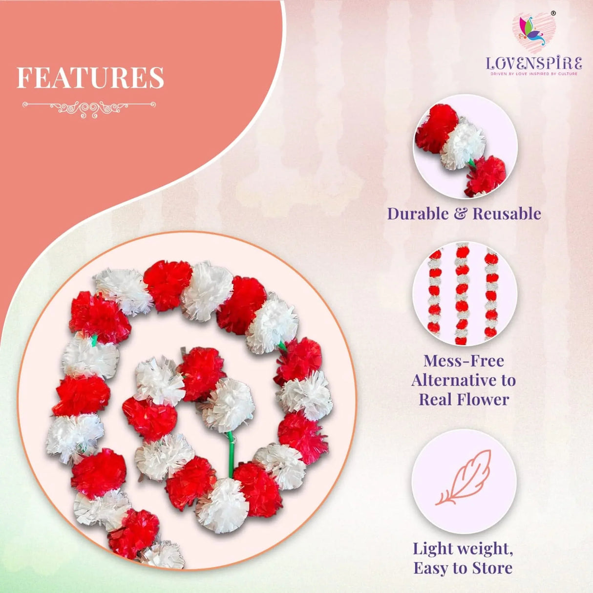 Artificial Marigold Flowers Garland Bandhanwar String for Home Party Door Hanging Diwali Decorations Day of the Dead Ofrenda Dia De Los Muertos Mexican Flowers Halloween Marygold Decor - LoveNspire