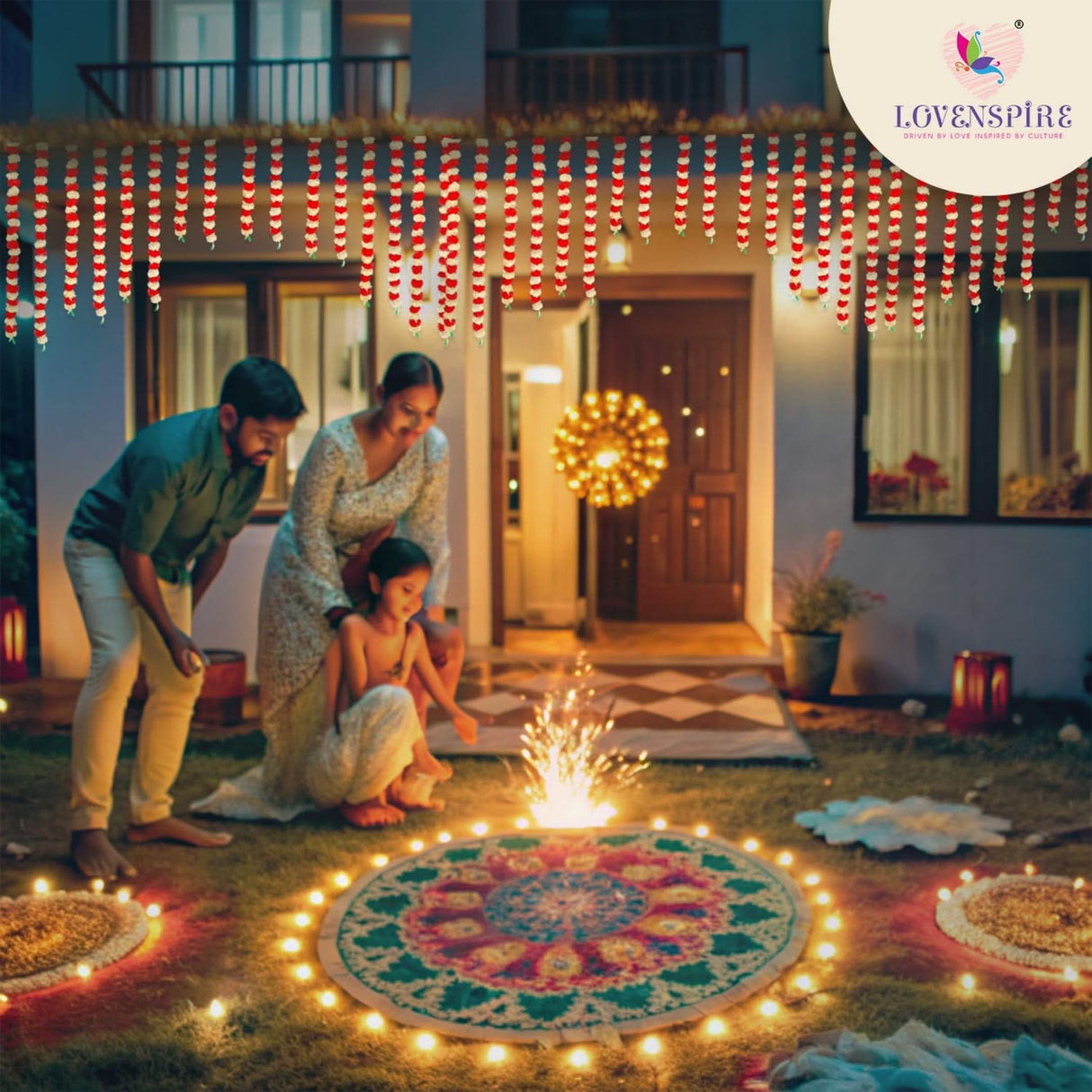 Artificial Marigold Flowers Garland Bandhanwar String for Home Party Door Hanging Diwali Decorations Day of the Dead Ofrenda Dia De Los Muertos Mexican Flowers Halloween Marygold Decor - LoveNspire