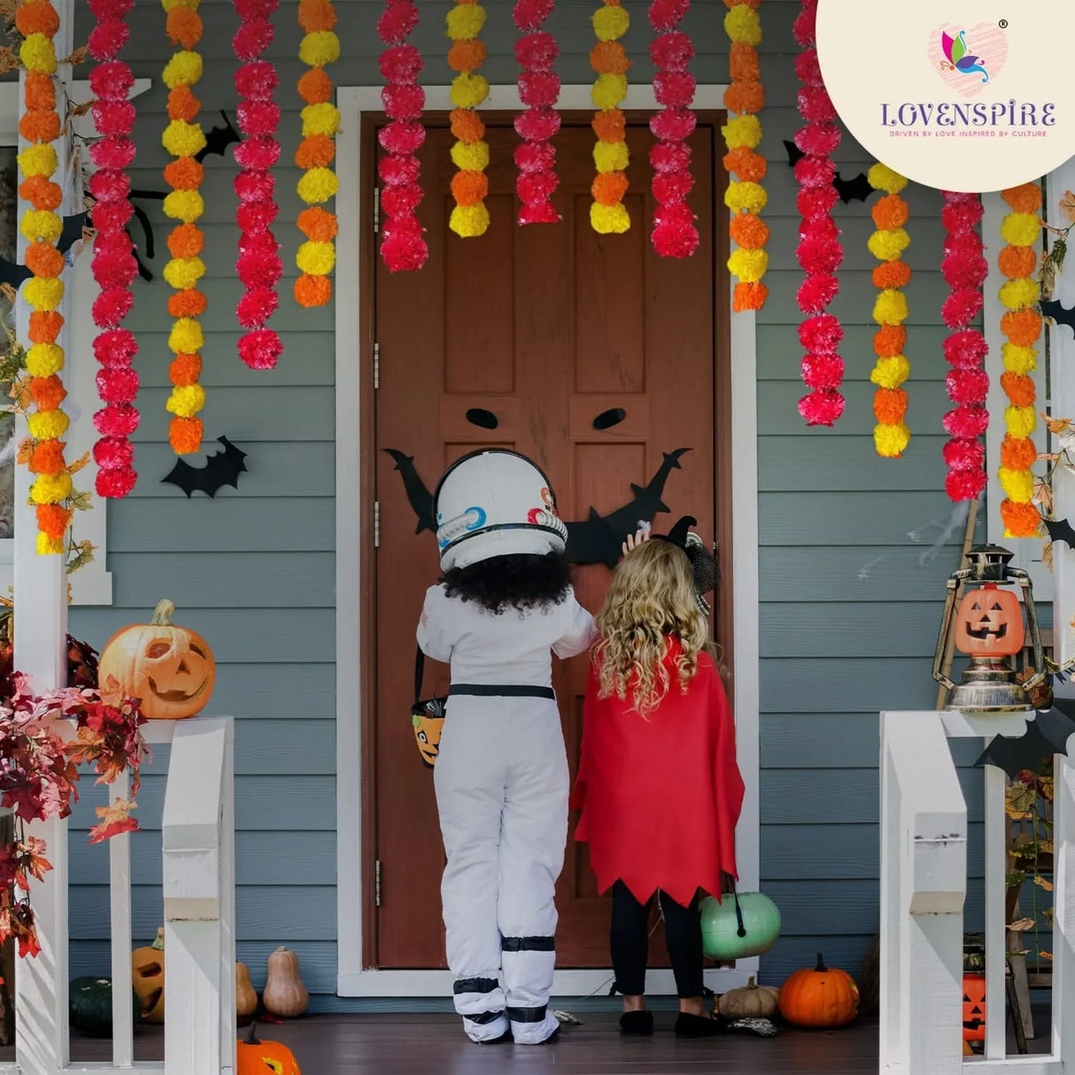 5 Strings Artificial Marigold Flowers Garland for Home Party Door Hanging Diwali Navratri Decorations Day of the Dead Dia De Los Muertos Ofrenda Halloween Mexican Fiesta Party Decor - LoveNspire