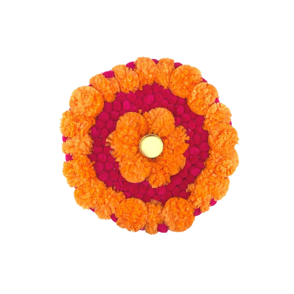 Ugadi Decor Decorative Flower Rangoli Artificial Marigold Rangoli Indian Wedding Favor Housewarming Pooja Diwali Festive Decor Religious Temple Item Return Gift - LoveNspire