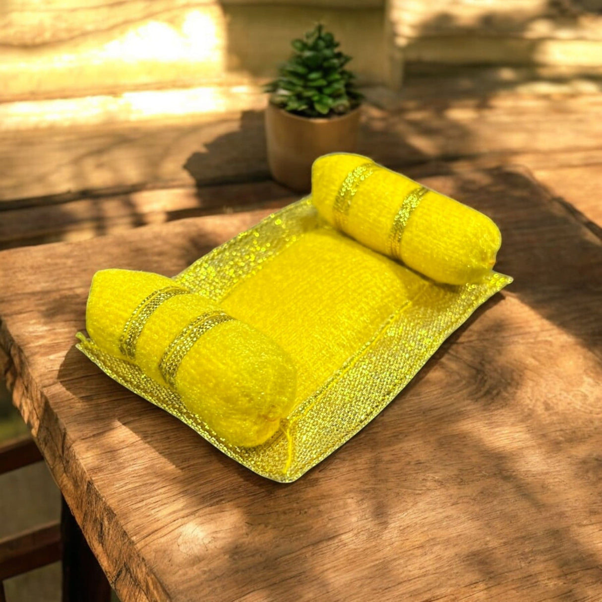 4x Mini Laddu Gopal Velvet Asan Takiya Pillow Set for Lord Ganesha, Krishna, Kanha Ji, Bal Gopal God Goddess Idol Soft Mattress Cushion/gadda Bed Cum Aasan Set (3x2.25 Inch) - LoveNspire